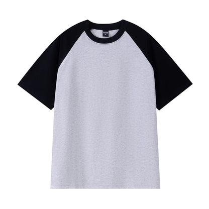 Heavyweight 240g Contrast Sleeve Cotton T-Shirt for Men