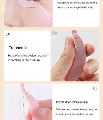 Foldable Ultra-fine Stainless Steel Eyelash Brush Lash Separator Eyebrow Eyelashes Extension Comb Eyelash Curler Makeup Tools
