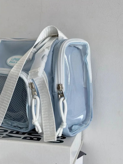 New Fashion 2025 Itabag Women Multipocket Clear Transparent Bag Summer Crossbody Bags Bucket Bag College Student Shoulder Bag