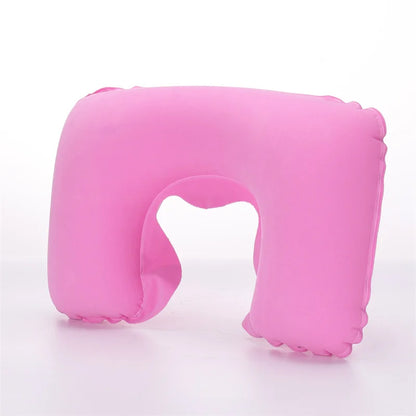 Portable U Shape Inflatable Travel Pillow Adjustable Travel Inflatable Neck Pillow Air Cushion for Airplanes Traveling JAF059