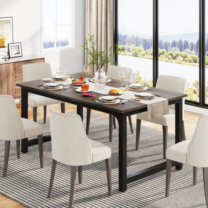 Tribesigns 63"x31.5" Dining Table, Industrial Kitchen Table for 6-8 Person, Rectangular Dinner Table for Dining Room Kitchen