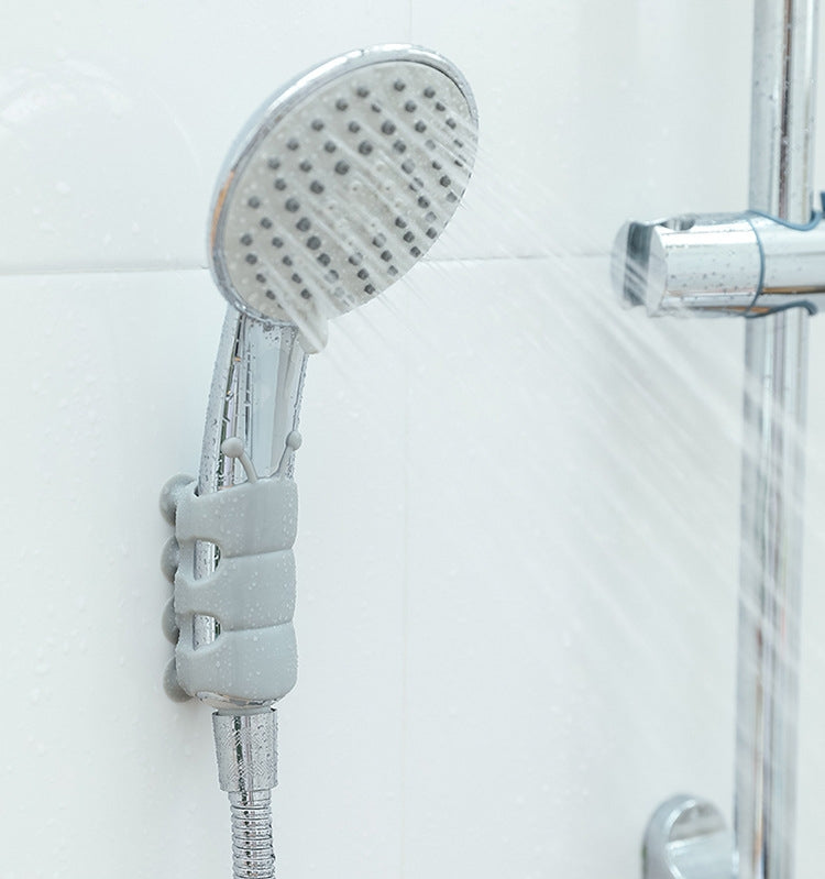 Suction Cup Brackets Silicone Shower Head Holder Reusable Removable Wall Storage Shelf Rack Fixed Base for Bathroom Accessories
