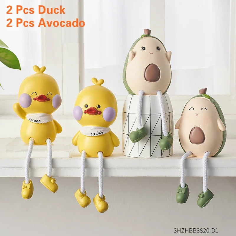 Nordic Cute Resin Hanging Dolls – Sitting Figurine Ornaments