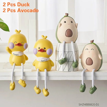 Nordic Cute Resin Hanging Dolls – Sitting Figurine Ornaments