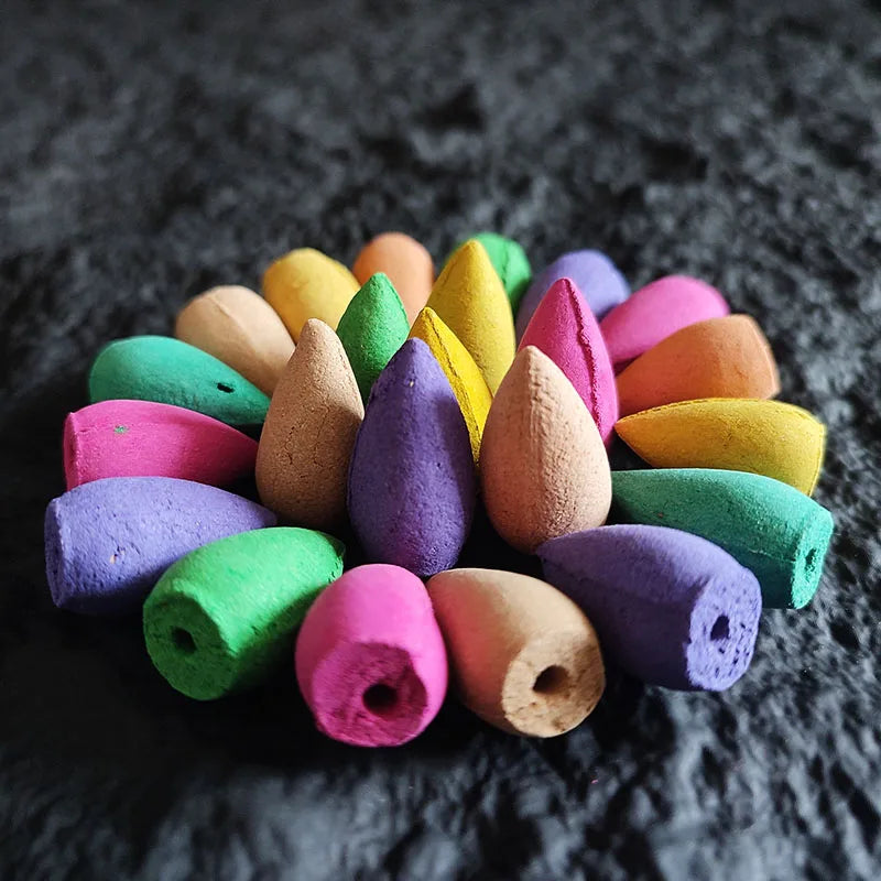 20 pcs Natural Indian Cone Insence Lavender Waterfall Reflux Tower Incense for Backflow Burner Home Tea Room Hotel Fragrance