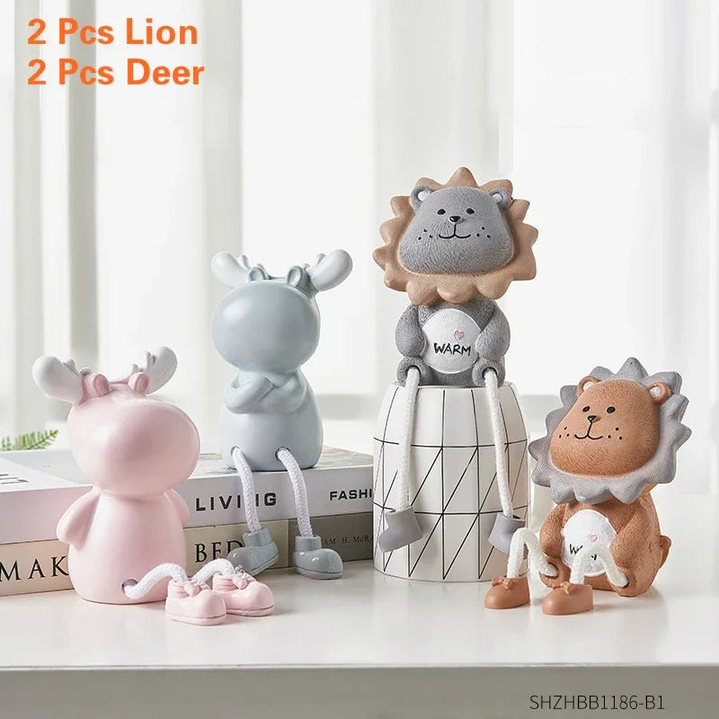Nordic Cute Resin Hanging Dolls – Sitting Figurine Ornaments