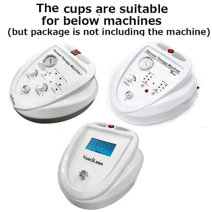 Body Sculpting Cups - 6pcs Silicone Vacuum Therapy Set for Breast/Butt Lifting, Lymphatic Drainage & Skin Tightening (BBL Massag