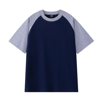 Heavyweight 240g Contrast Sleeve Cotton T-Shirt for Men
