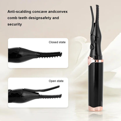 Heated Eyelash Curler 2 Heating Modes Quick Heating Natural Curl Eyelash Curler Long Lasting for Quick Natural Curling