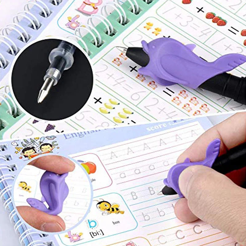 New Reusable Learning Math English 3D Calligraphy Book Drawing Copybook Numbers Education for Kids Letter Practice Toy Gifts
