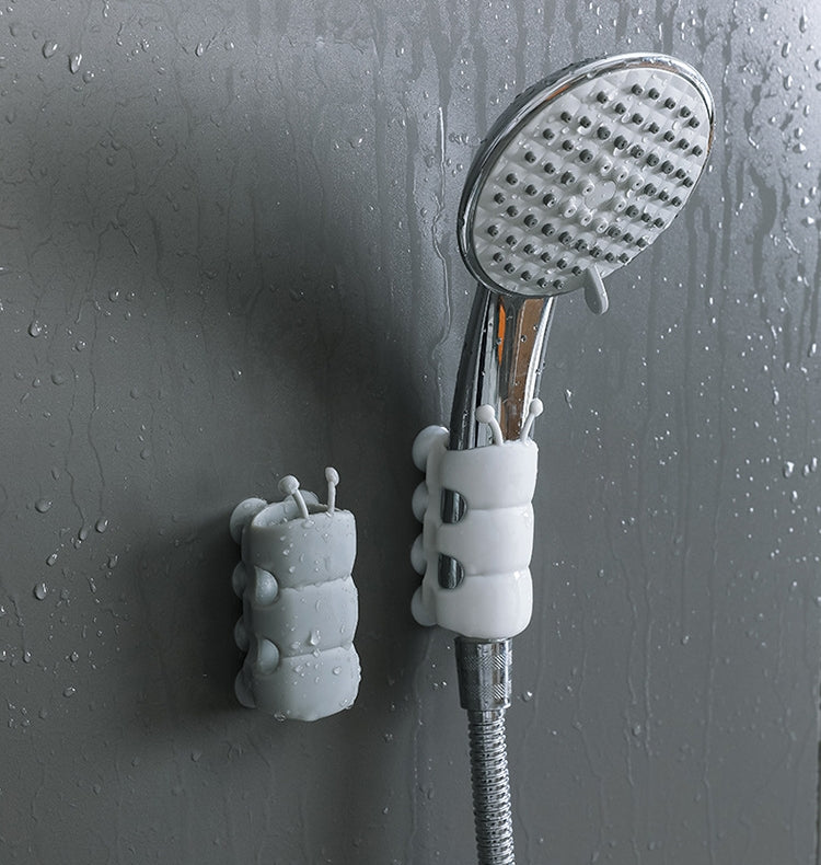 Suction Cup Brackets Silicone Shower Head Holder Reusable Removable Wall Storage Shelf Rack Fixed Base for Bathroom Accessories