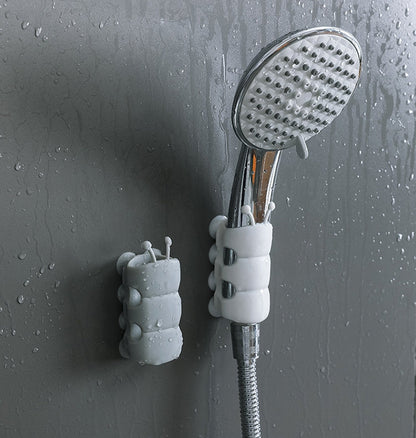 Suction Cup Brackets Silicone Shower Head Holder Reusable Removable Wall Storage Shelf Rack Fixed Base for Bathroom Accessories