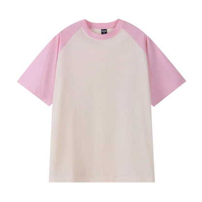 Heavyweight 240g Contrast Sleeve Cotton T-Shirt for Men