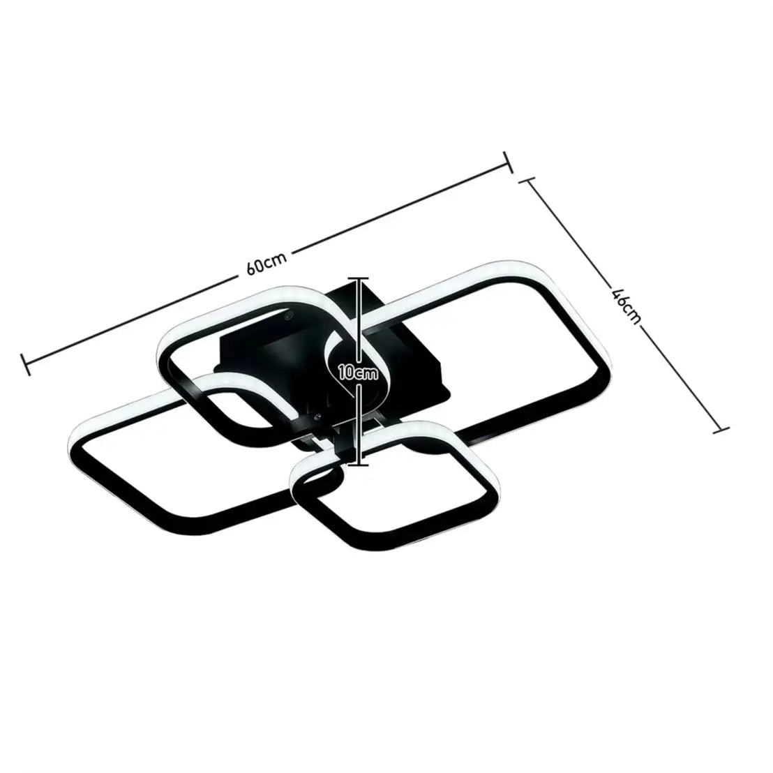 KOMORE Contemporary LED Energy-efficient Semi Flush Ceiling Light,  White / Stepless Dimming