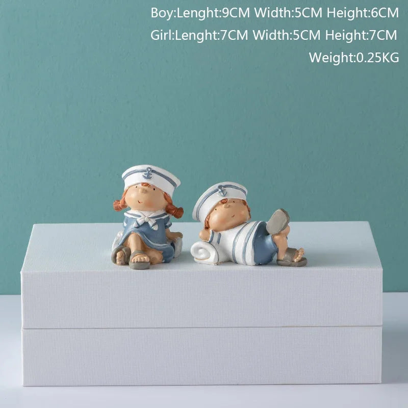 Nordic Cute Resin Hanging Dolls – Sitting Figurine Ornaments