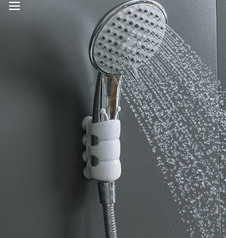 Suction Cup Brackets Silicone Shower Head Holder Reusable Removable Wall Storage Shelf Rack Fixed Base for Bathroom Accessories