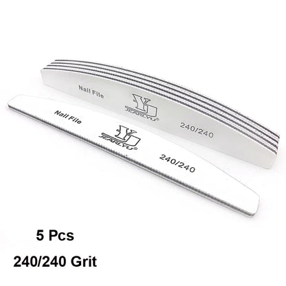 5/25Pcs/Lot Nail File Mix Color 80/100/150/180/240 Grit Professional Sandpaper Cuticle Remover Buffer Files Manicure Tool Set