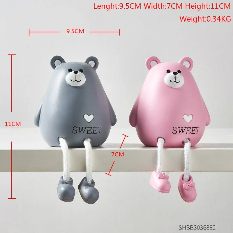 Nordic Cute Resin Hanging Dolls – Sitting Figurine Ornaments