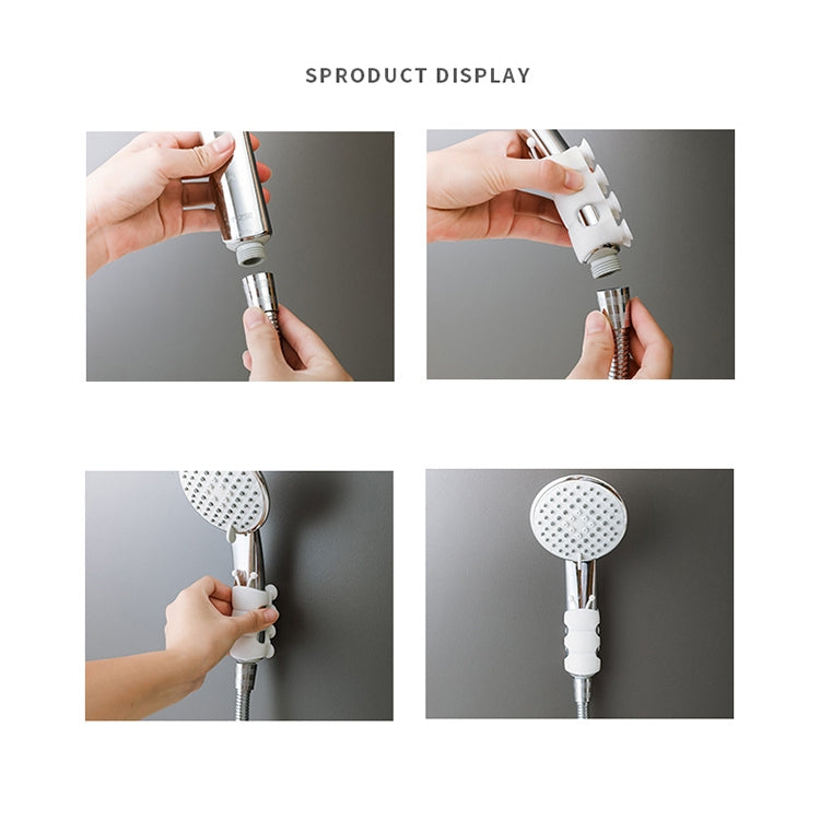Suction Cup Brackets Silicone Shower Head Holder Reusable Removable Wall Storage Shelf Rack Fixed Base for Bathroom Accessories
