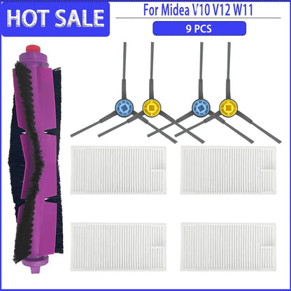 Main Side Brush HEPA Filter Mops Colth Dust Bag For Midea V10 V12 W11Robotic Vacuum Cleaner Accessories
