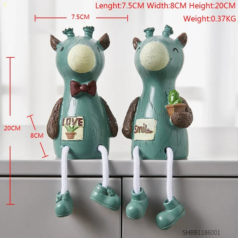 Nordic Cute Resin Hanging Dolls – Sitting Figurine Ornaments