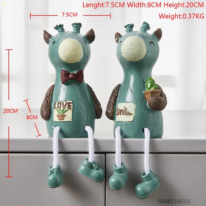 Nordic Cute Resin Hanging Dolls – Sitting Figurine Ornaments