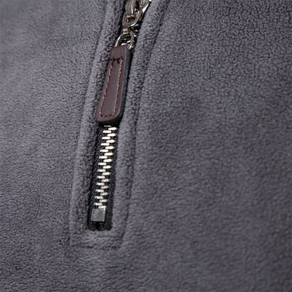 Men’s Thick Fleece Half-Zip Pullover – Warm Winter Sweatshirt - 7 Colours