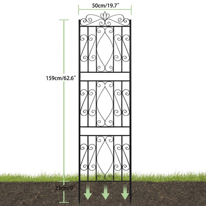 Large Tall Metal Garden Trellis, Plant Climbing Aid, Lattice Antirust Border, Outdoor Yard, 2Pcs