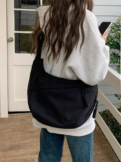 Korean Simplified New Moon Bag Fashionable Design Wheat ear Cross Body Bag Versatile High end Single Shoulder Dumpling Bag