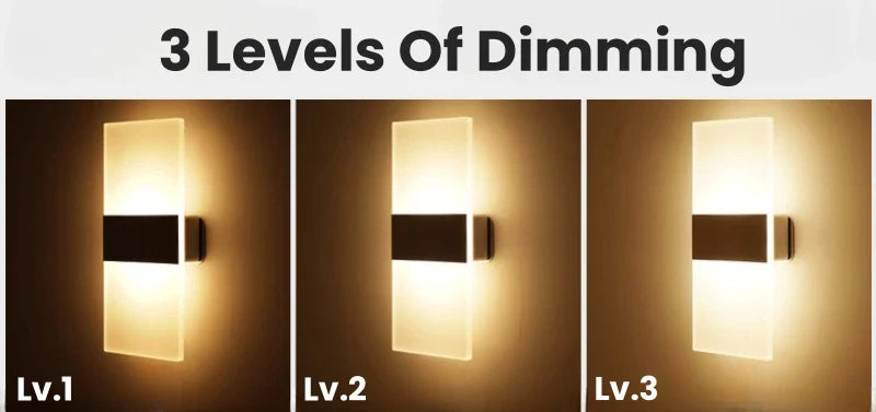 Touch Sensor LED Wall Light – USB Rechargeable Acrylic Sconce