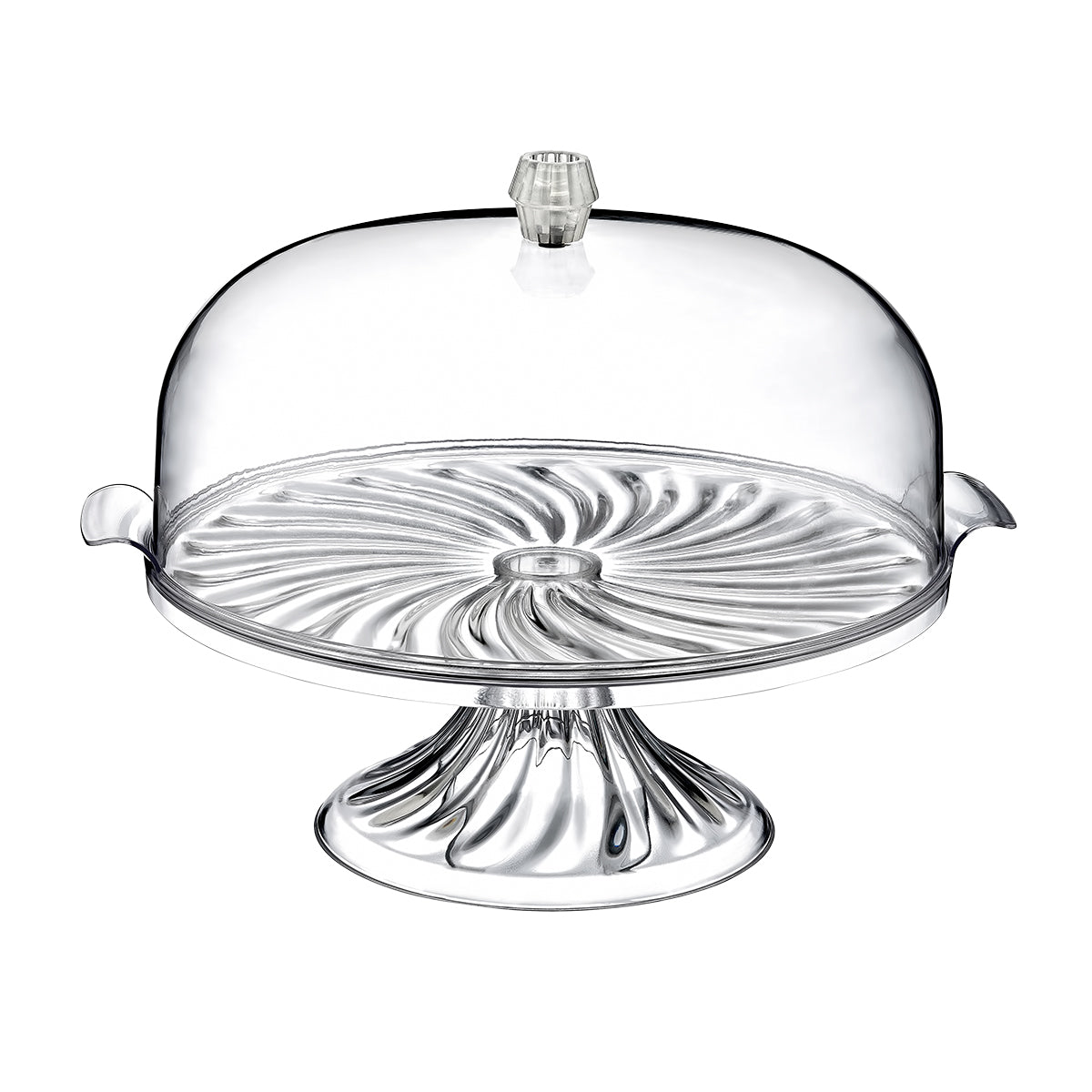 Elegant Crystal Cake Stand with Cover Assorted Colors