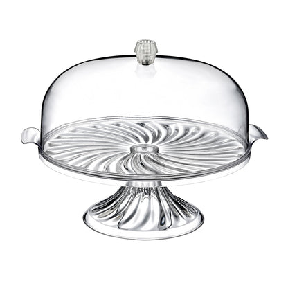 Elegant Crystal Cake Stand with Cover Assorted Colors