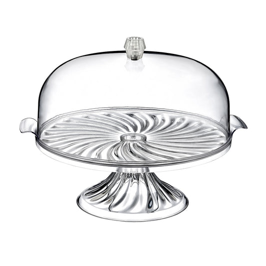 Elegant Crystal Cake Stand with Cover Assorted Colors