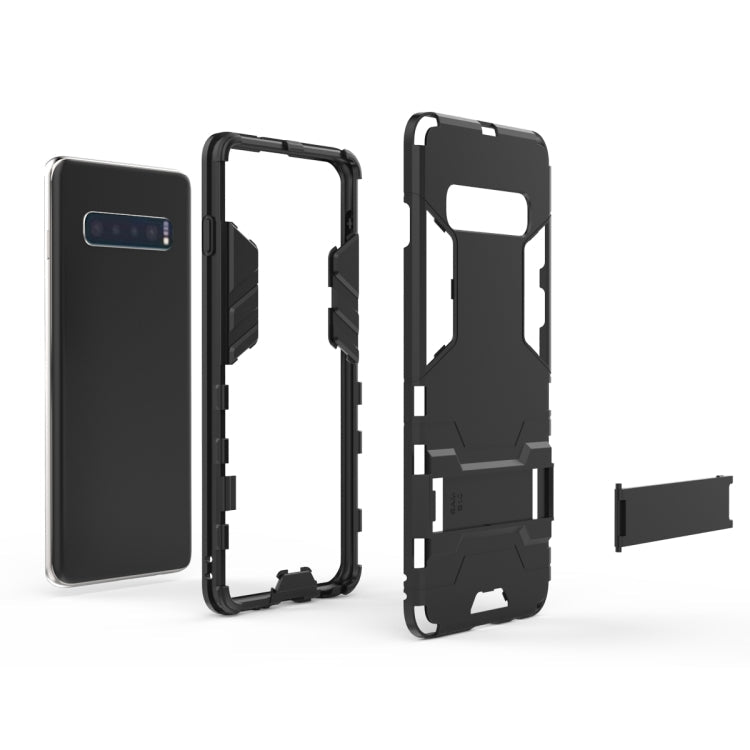 Shockproof PC + TPU Case for Galaxy S10, with Holder, For Samsung Galaxy S10