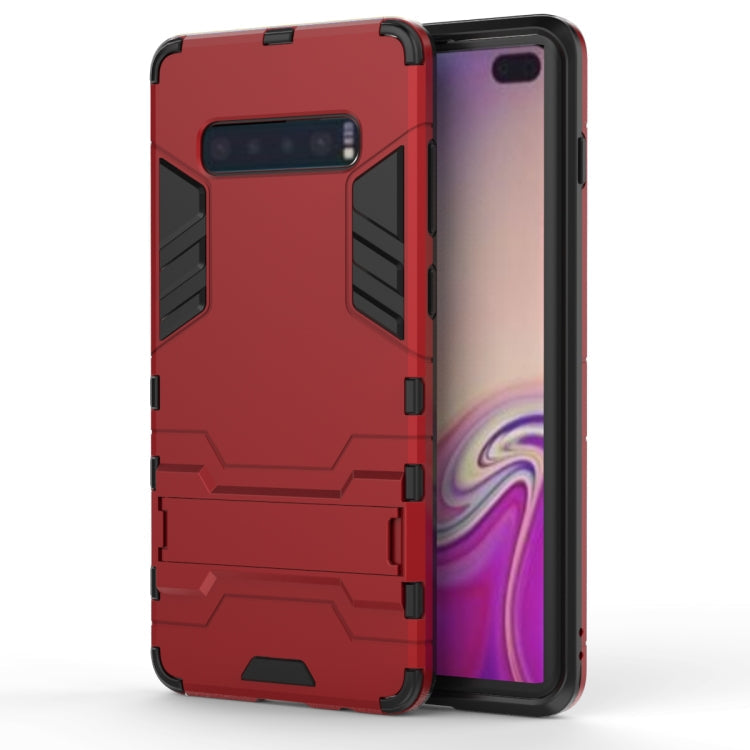 Shockproof PC + TPU Case for Galaxy S10+, with Holder, For Samsung Galaxy S10+