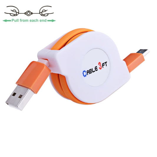 1m 2A 110 Copper Core Wires Retractable USB-C / Type-C to USB Data Sync Charging Cable