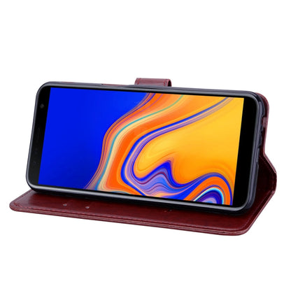 Rose Embossed Horizontal Flip PU Leather Case for Samsung Galaxy J6 Plus, with Holder & Card Slots & Wallet, For Samsung Galaxy J6 Plus
