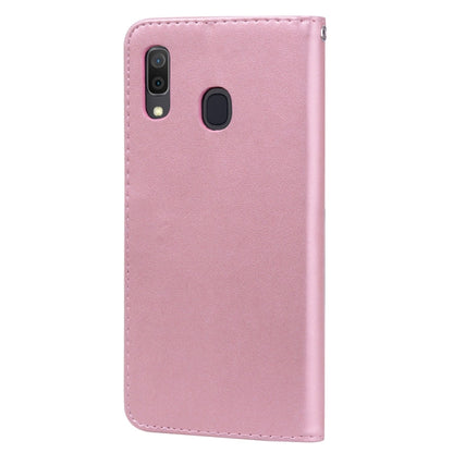 Rose Embossed Horizontal Flip PU Leather Case for Galaxy A30 / A20, with Holder & Card Slots & Wallet, For Samsung Galaxy A30 / A20
