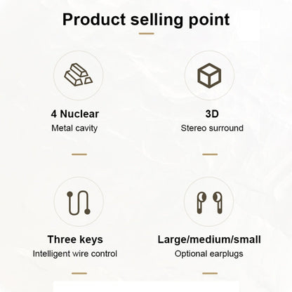 USAMS US-SJ482 EP-43 Wired In Ear USB-C / Type-C Interface Metal Digital HiFi Noise Reduction Earphones with Mic & Digital Chip, Length: 1.2m