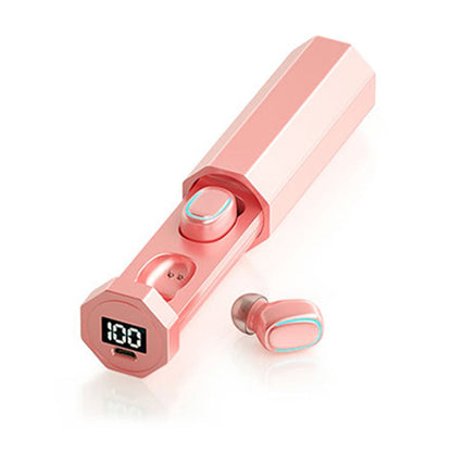 C1 Bluetooth 5.0 TWS Touch Polygonal Digital Display True Wireless Bluetooth Earphone with Charging Box, Polygonal