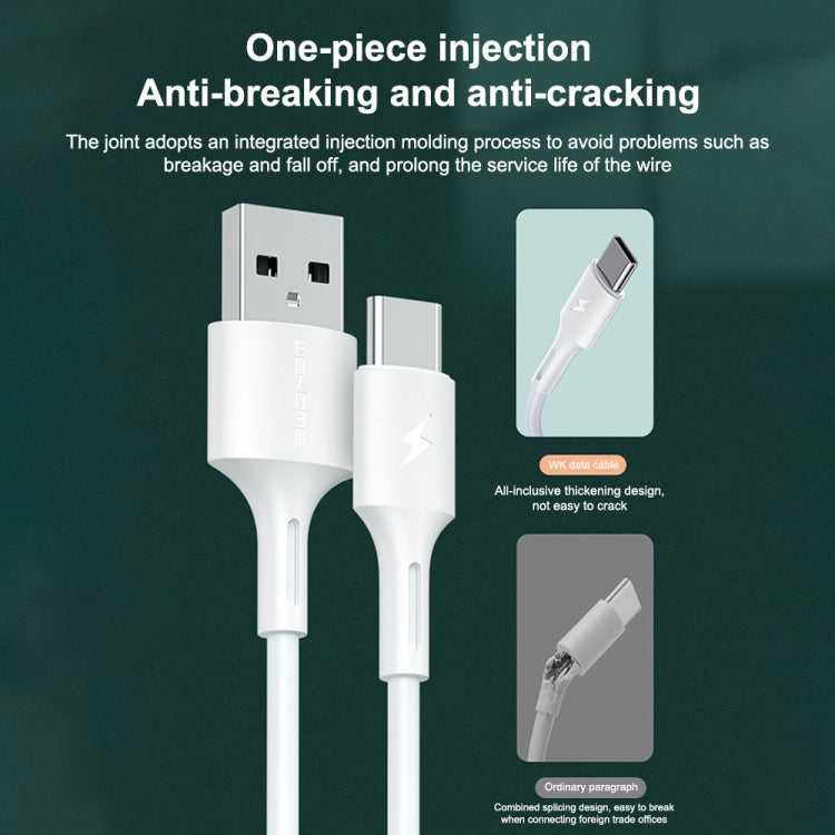 WK WDC-136 USB to Type-C / USB-C 3A Fast Charging Data Cable, USB to Type-C(White)
