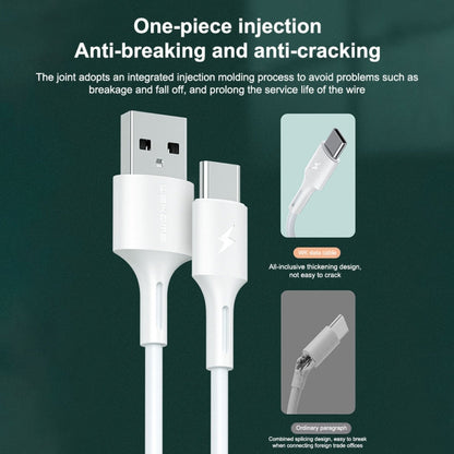 WK WDC-136 USB to Type-C / USB-C 3A Fast Charging Data Cable, USB to Type-C(White)