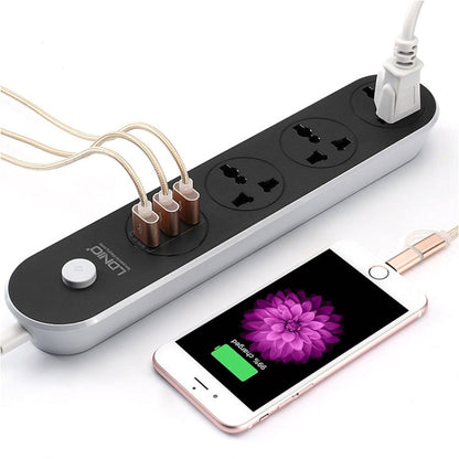 LDNIO SC3301 3 x USB Ports Travel Home Office Socket, Cable Length: 1.6m, US Plug, SAS8610AUS, SAS8610BUS, SAS8610EU, SAS8610UK