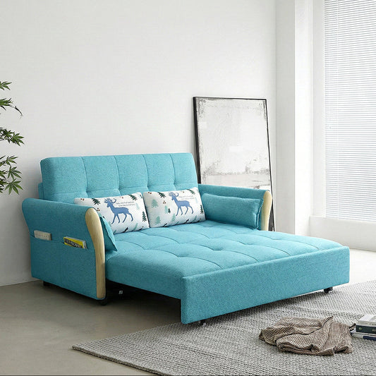 SB152 Two Seater Sofa Bed, Blue