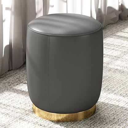N89 Round Stool, Leather/ Velvet