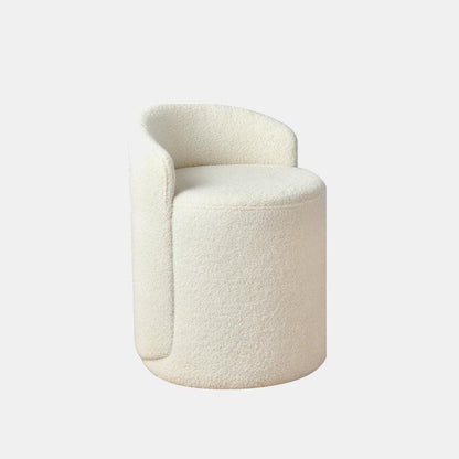 Nora Ottoman Footstool, White Boucle, Dressing Table Stool