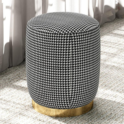 N89 Round Stool, Leather/ Velvet