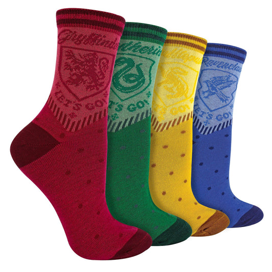 4 Pack Novelty Harry Potter Houses Socks for Men and Women