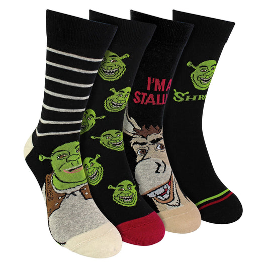 4 Pack Novelty Cotton Shrek Socks for Men and Women