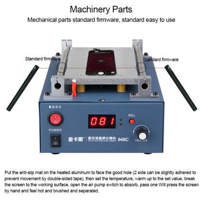 Kaisi  948C 7 inch LCD Touch Screen Separator Machine Vacuum Pump segregator, US Plug, 7 inch US Plug, 7 inch EU Plug